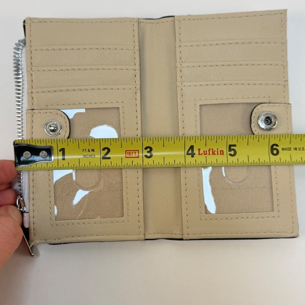 Safe Keeper Wallet Snap Bifold White Floral Garden Compact CC, Coin 3.5 x 4.5 - Picture 9 of 10